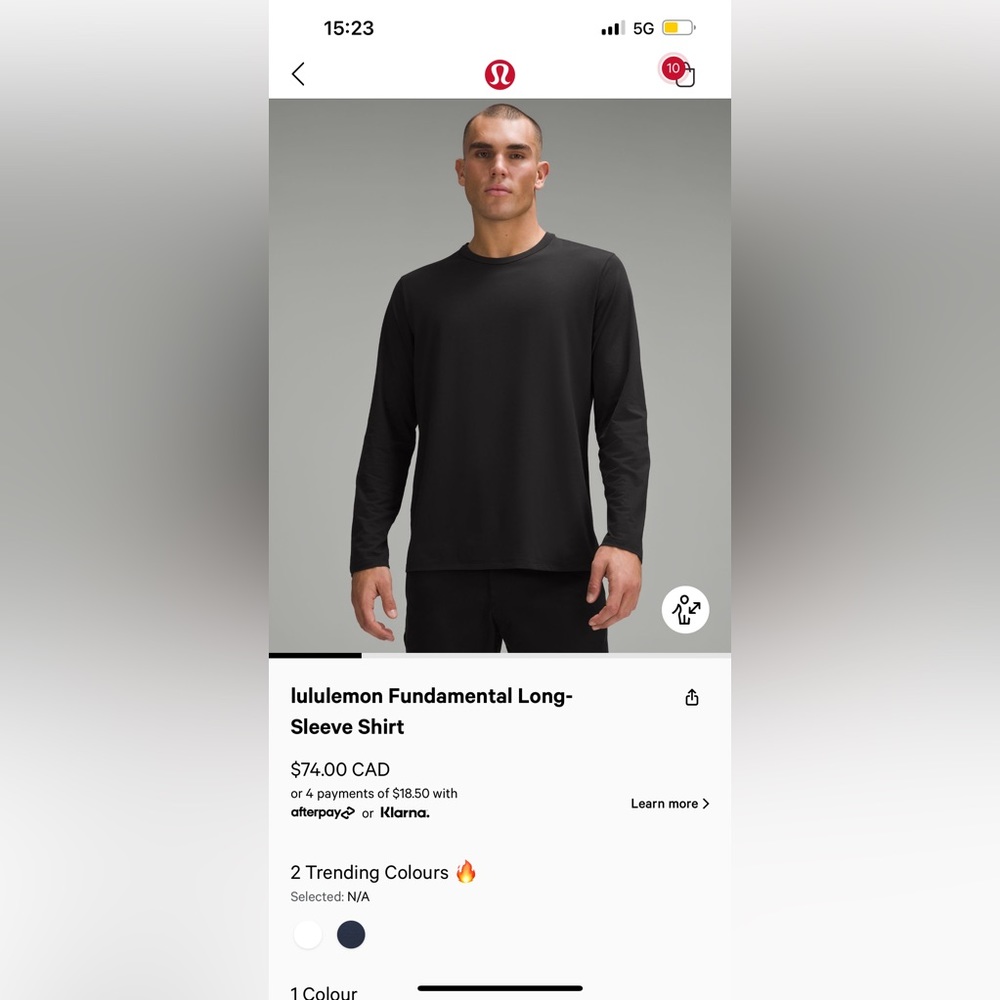 Lululemon fundamental long sleeve top